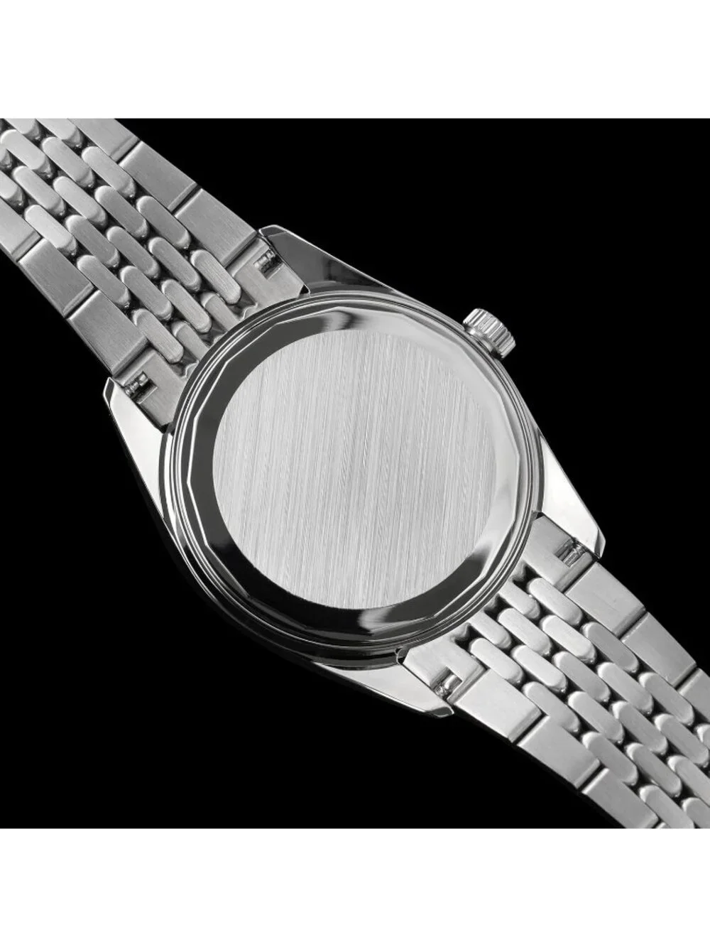 Men's Sunray Silver/ Sapphire-OTF Clasp Crystal Arctic 36mm VH31 Quartz Watch